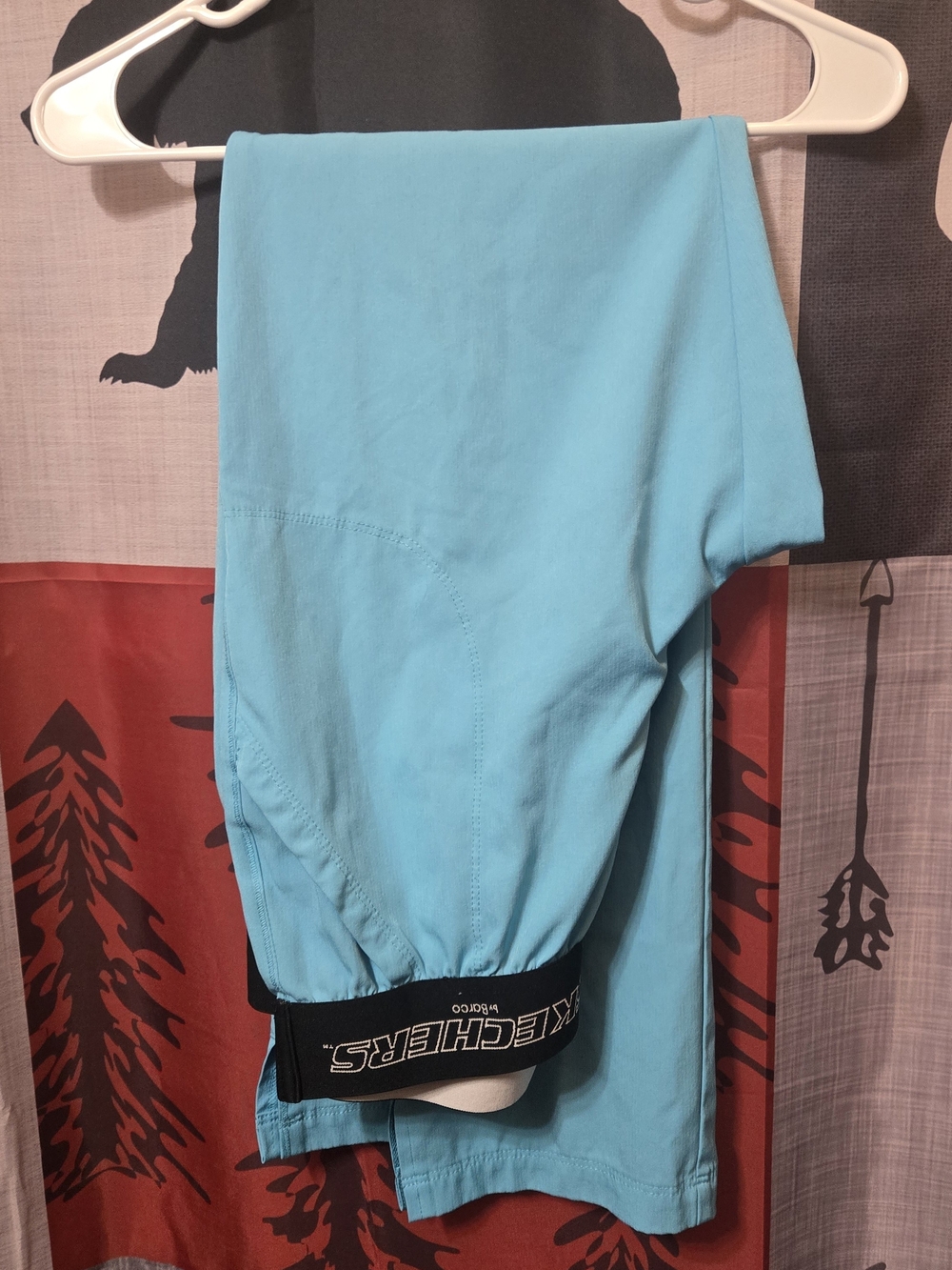Skechers Women’s V-Neck Tee Top - Bottoms Light Blue - Picture 2 of 2